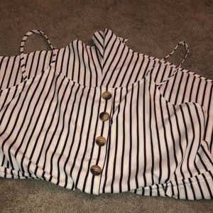 Black & White Stripped Romper